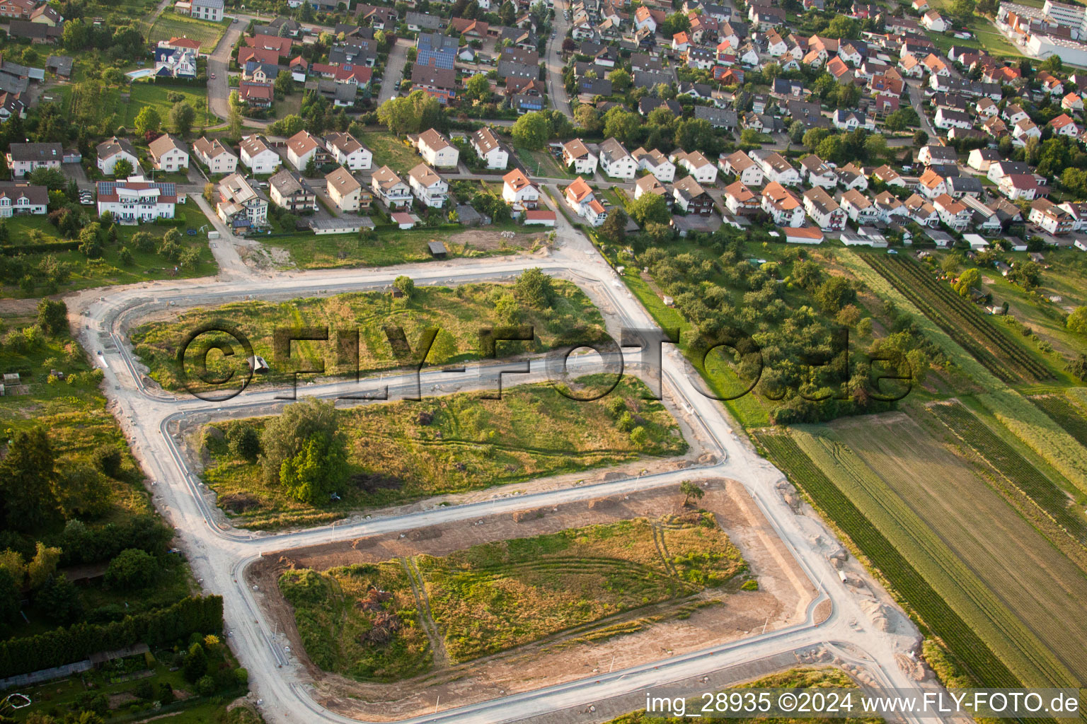 Photographie aérienne de Nouvelle zone de développement sud à le quartier Urloffen in Appenweier dans le département Bade-Wurtemberg, Allemagne