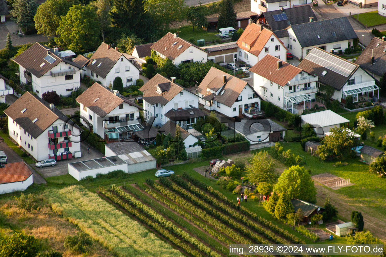 Rue Runzweg à le quartier Urloffen in Appenweier dans le département Bade-Wurtemberg, Allemagne d'en haut