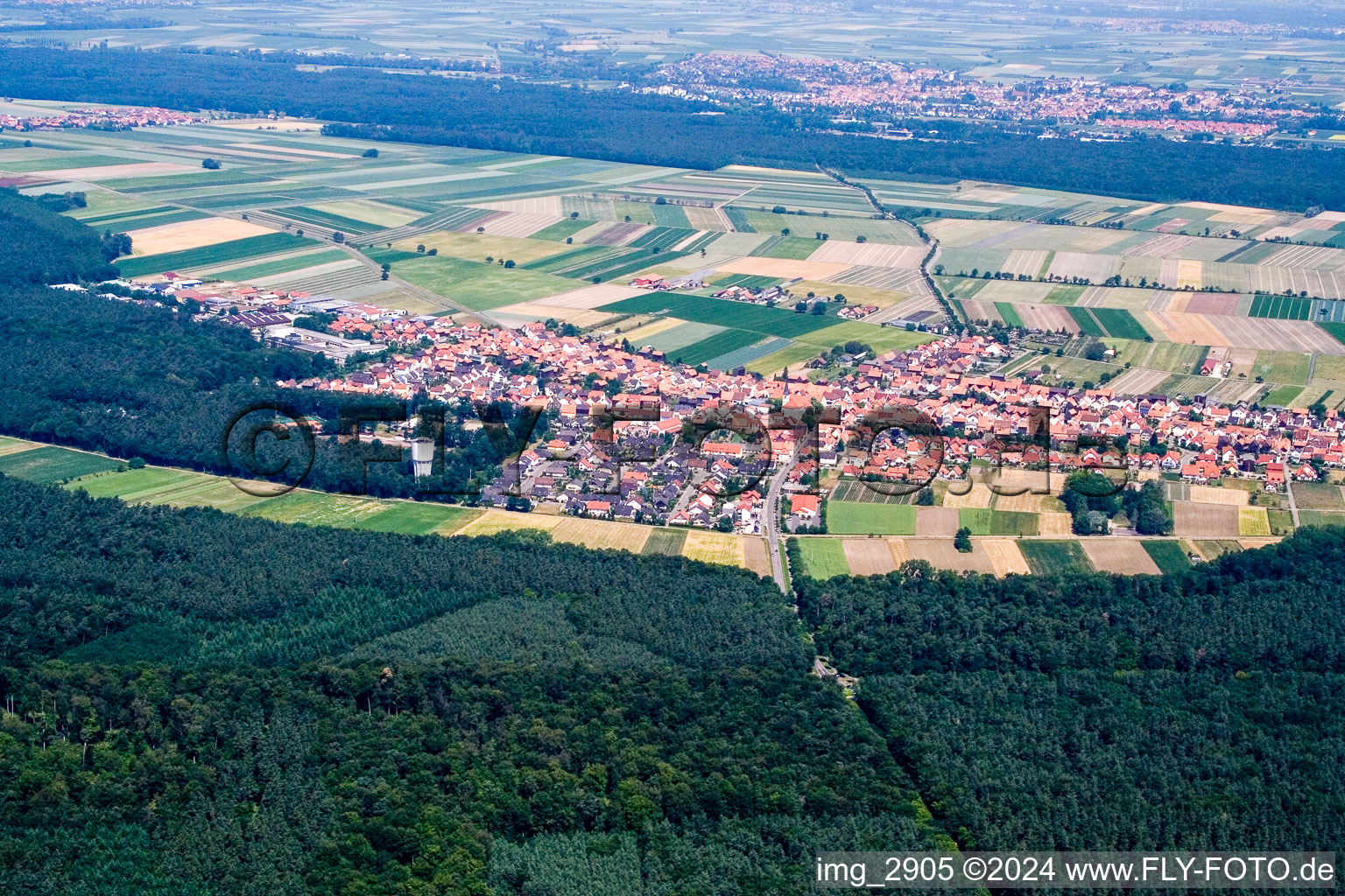 Vue aérienne de Du sud à Hatzenbühl dans le département Rhénanie-Palatinat, Allemagne