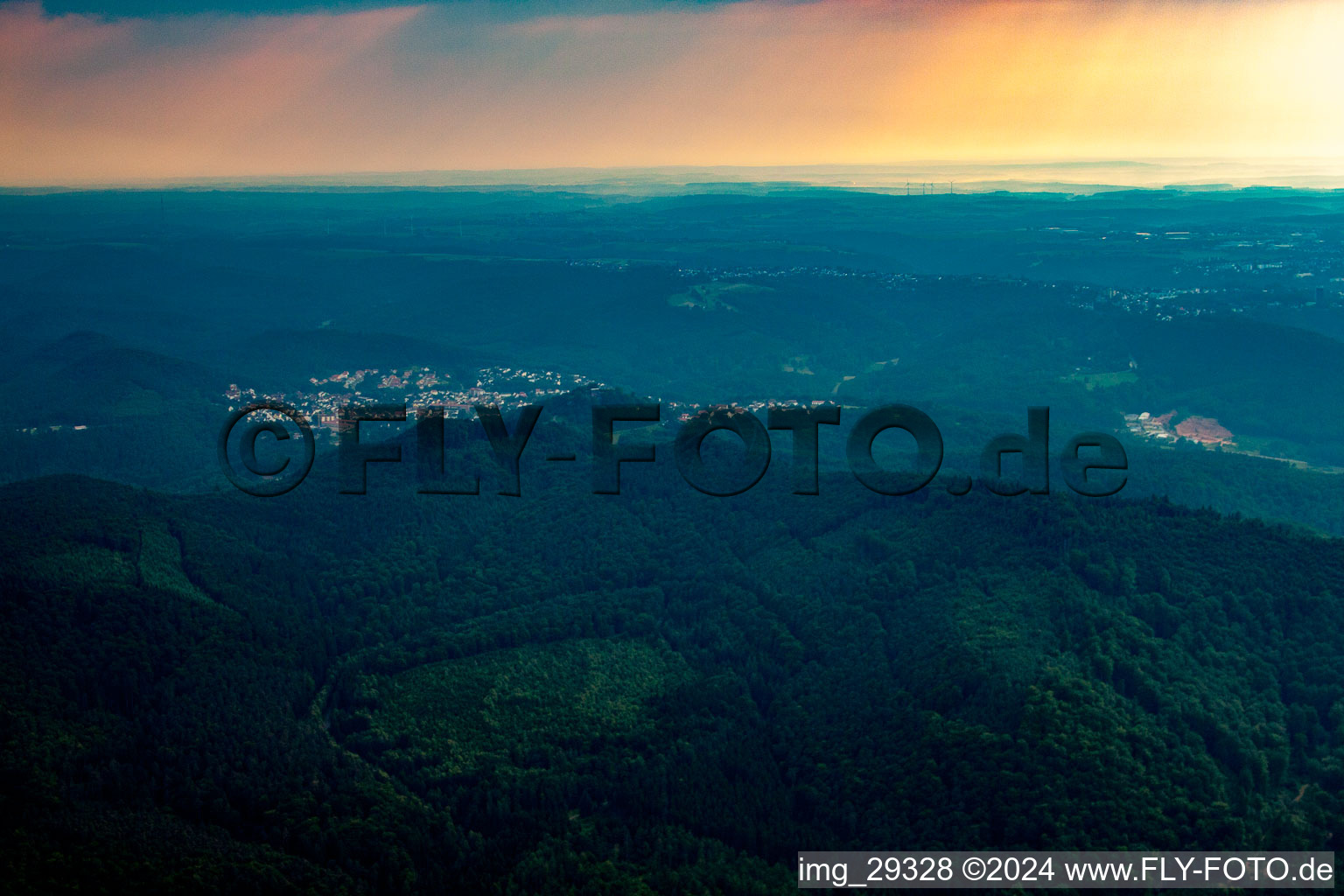 Ruppertsweiler dans le département Rhénanie-Palatinat, Allemagne depuis l'avion