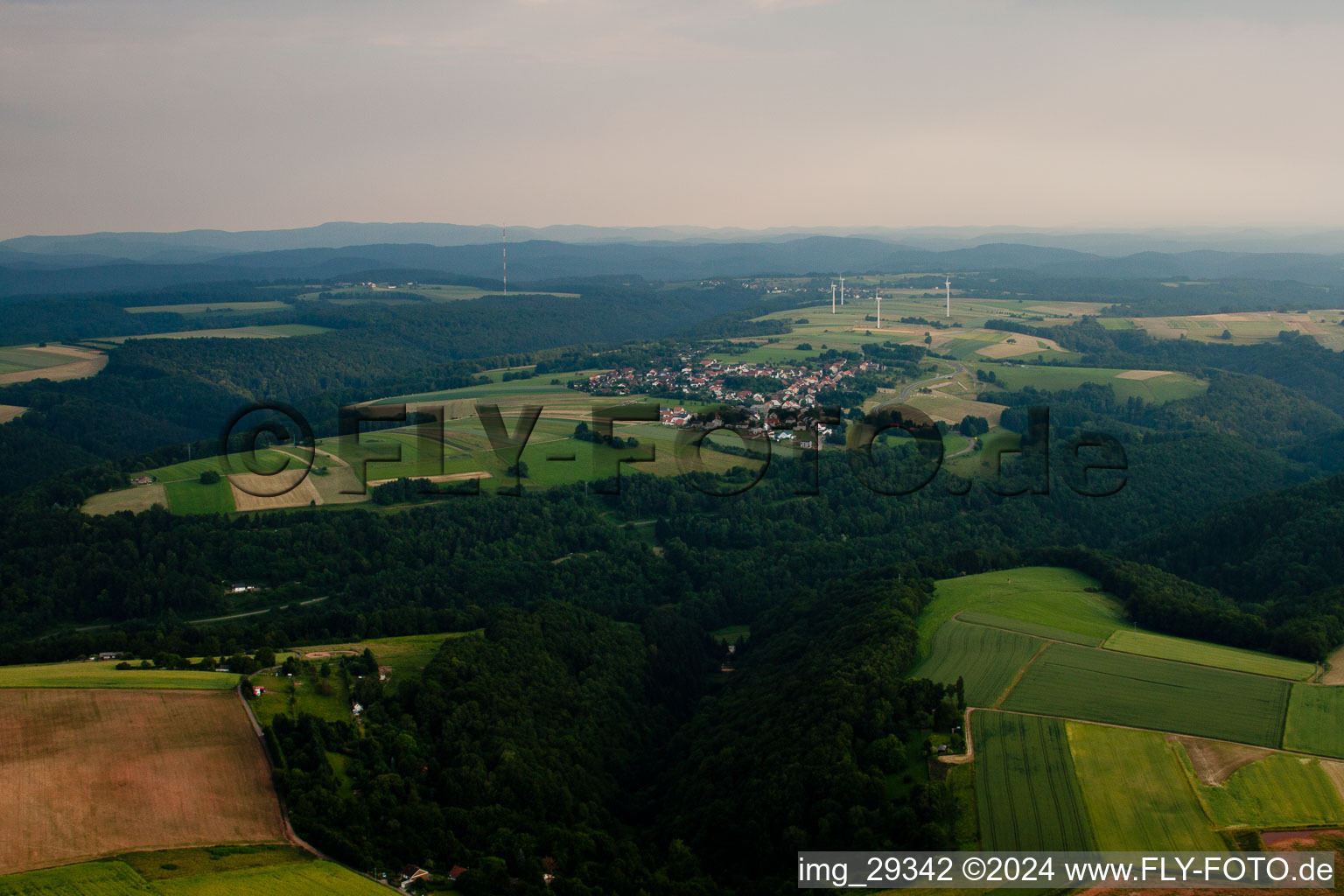 Vue oblique de Obersimten dans le département Rhénanie-Palatinat, Allemagne