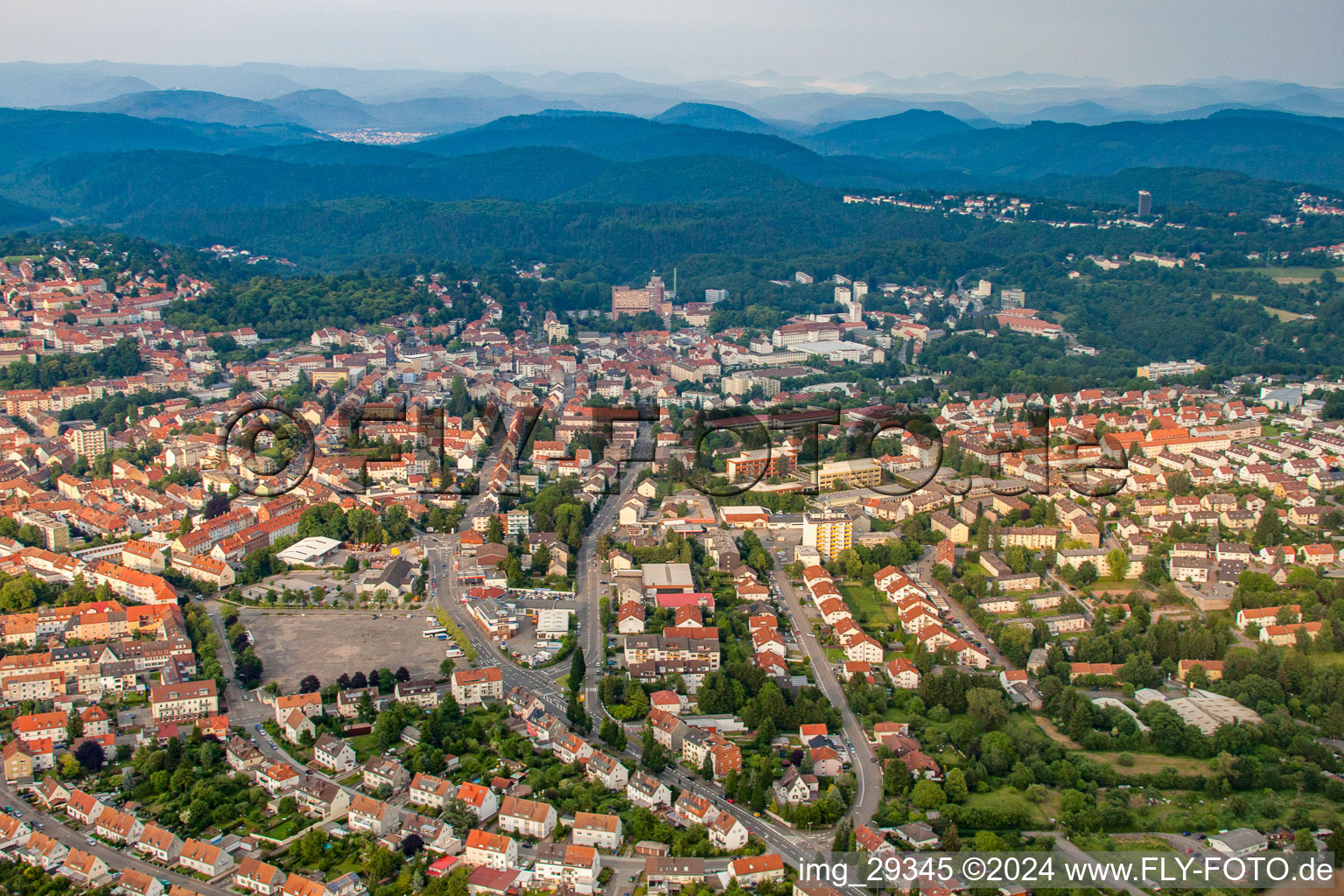 Vue oblique de Pirmasens dans le département Rhénanie-Palatinat, Allemagne