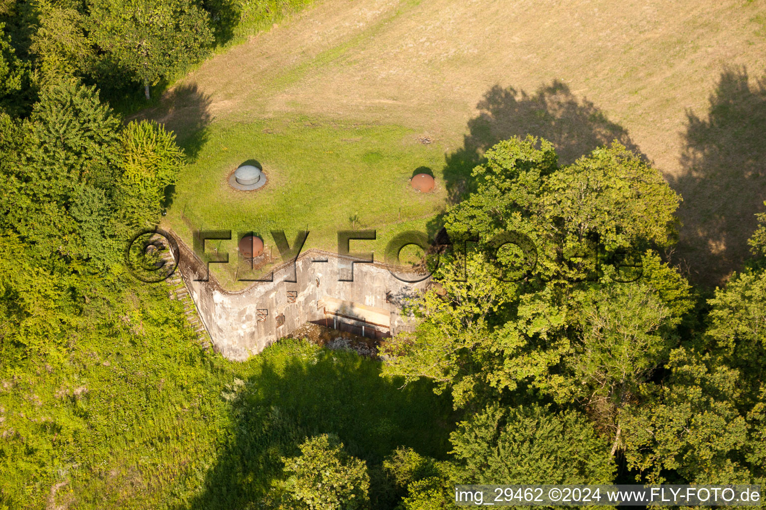 Photographie aérienne de Fort Ligne Maginot à Budling dans le département Moselle, France