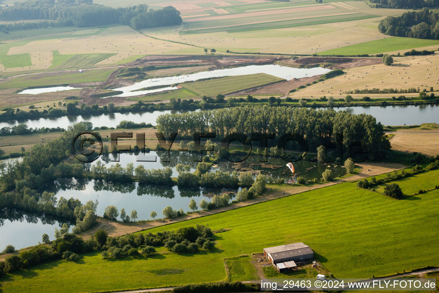 Vue aérienne de Malling dans le département Moselle, France