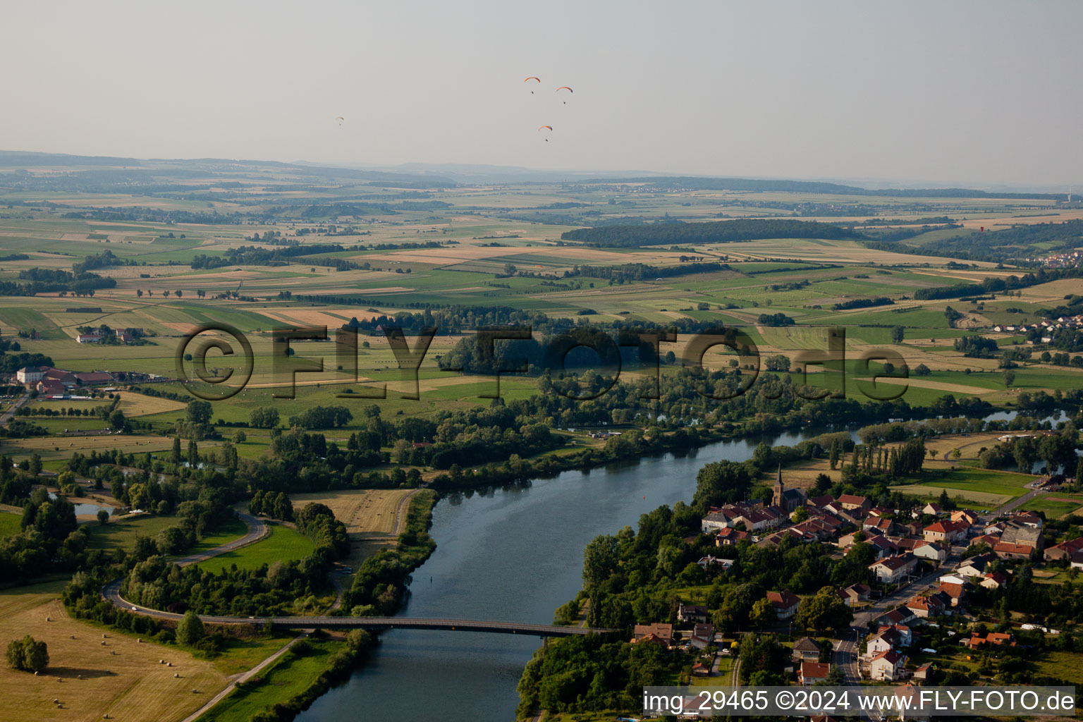 Vue aérienne de Malling dans le département Moselle, France