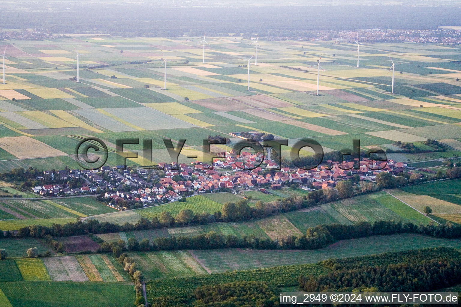 Vue aérienne de Herxheimweyher dans le département Rhénanie-Palatinat, Allemagne