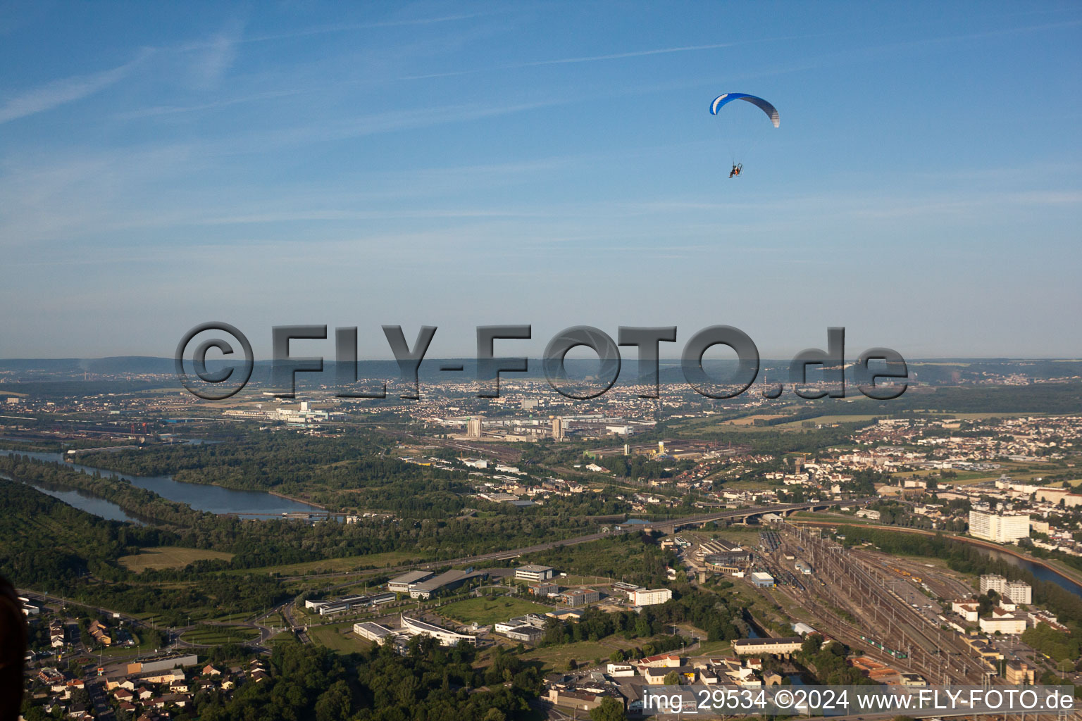 Vue aérienne de Yutz dans le département Moselle, France