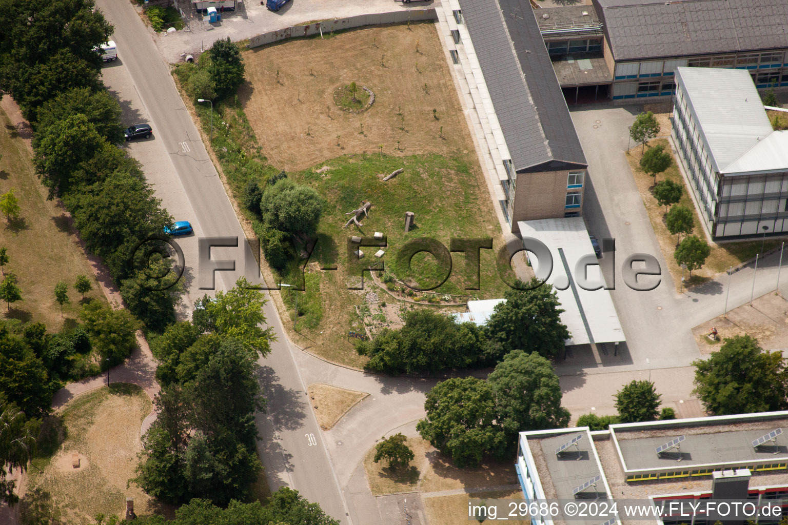 Photographie aérienne de Jardin de l'école IGS à Kandel dans le département Rhénanie-Palatinat, Allemagne