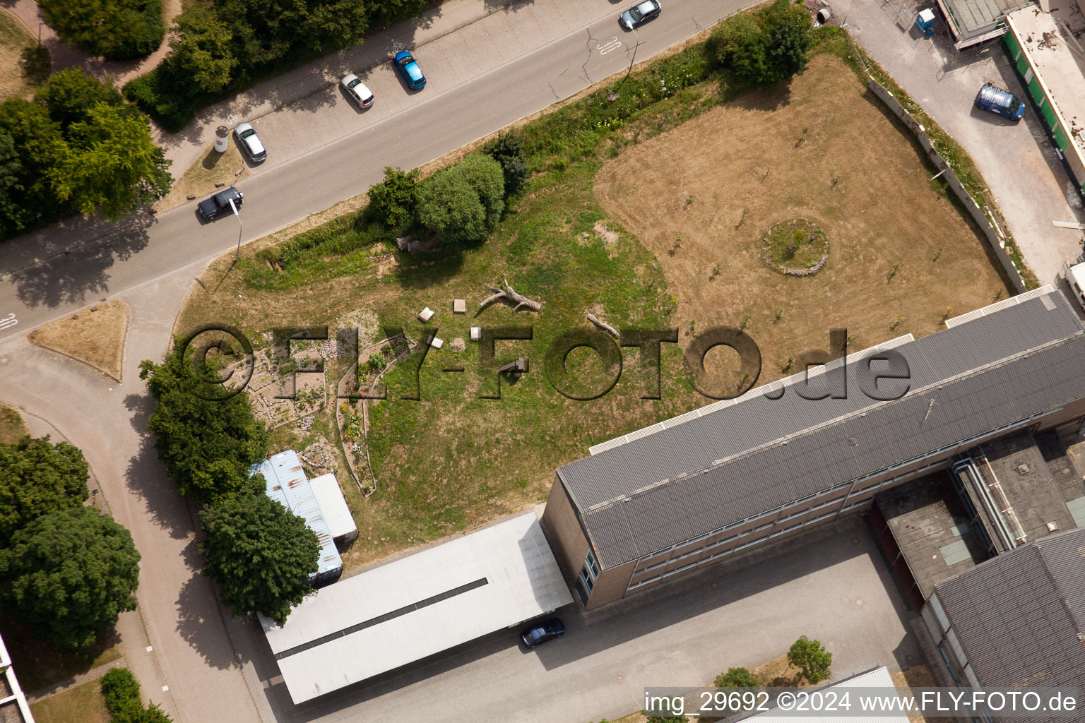 Vue oblique de Jardin de l'école IGS à Kandel dans le département Rhénanie-Palatinat, Allemagne