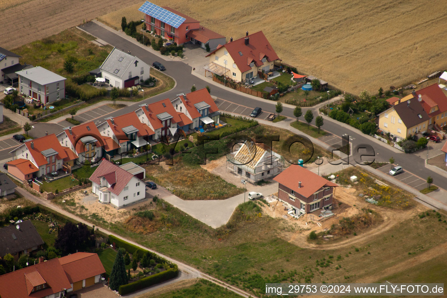 Vue aérienne de Dans l'ancien champ à Neupotz dans le département Rhénanie-Palatinat, Allemagne