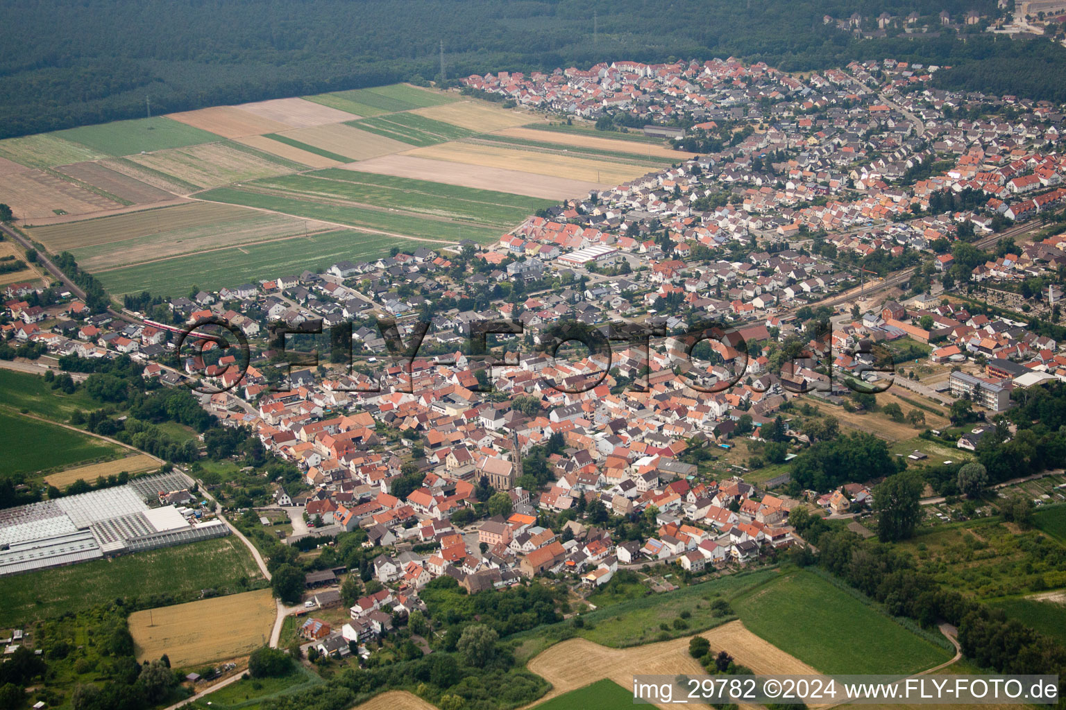 Quartier Sondernheim in Germersheim dans le département Rhénanie-Palatinat, Allemagne hors des airs