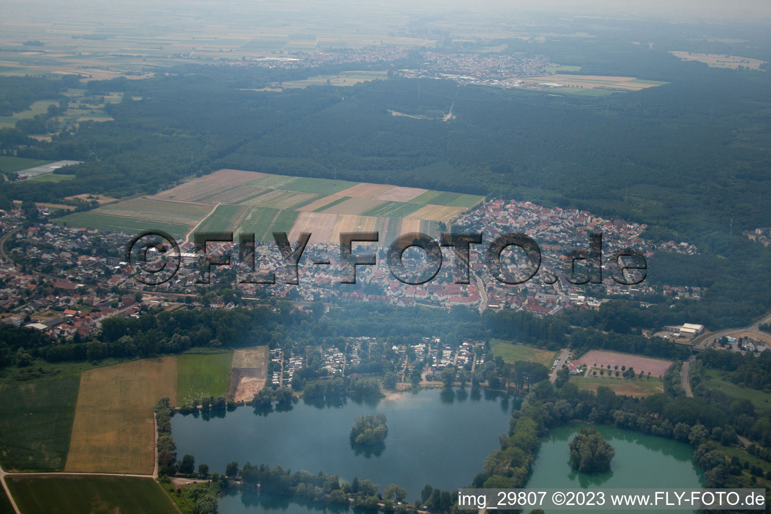 Quartier Sondernheim in Germersheim dans le département Rhénanie-Palatinat, Allemagne vue d'en haut