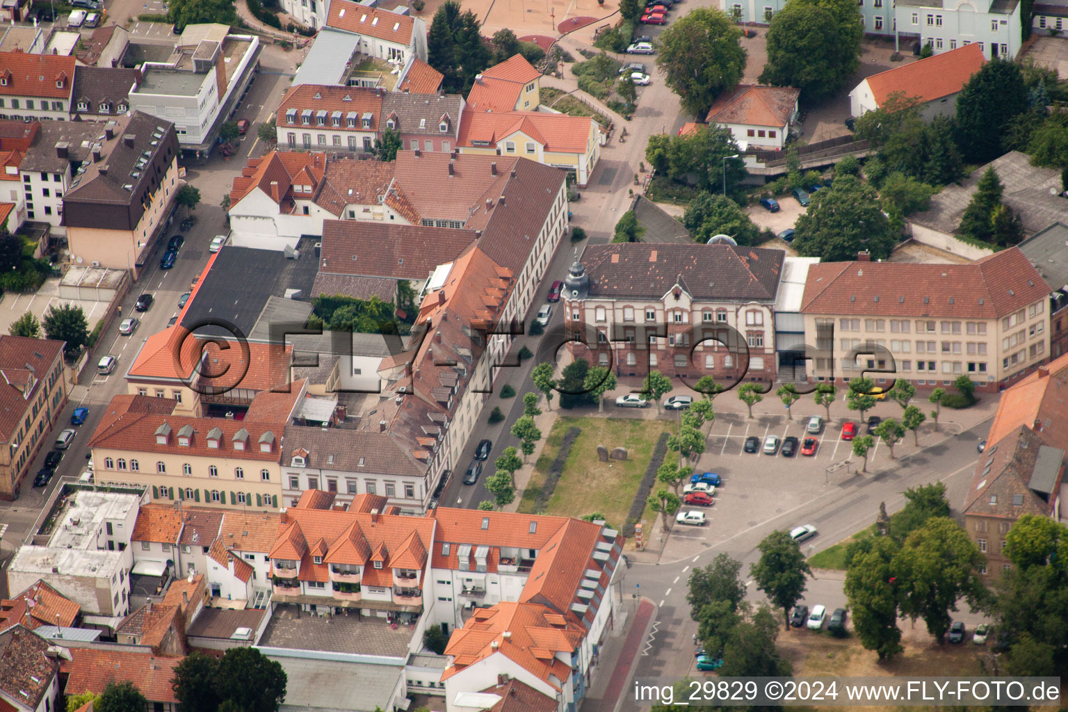 Vue oblique de Germersheim dans le département Rhénanie-Palatinat, Allemagne