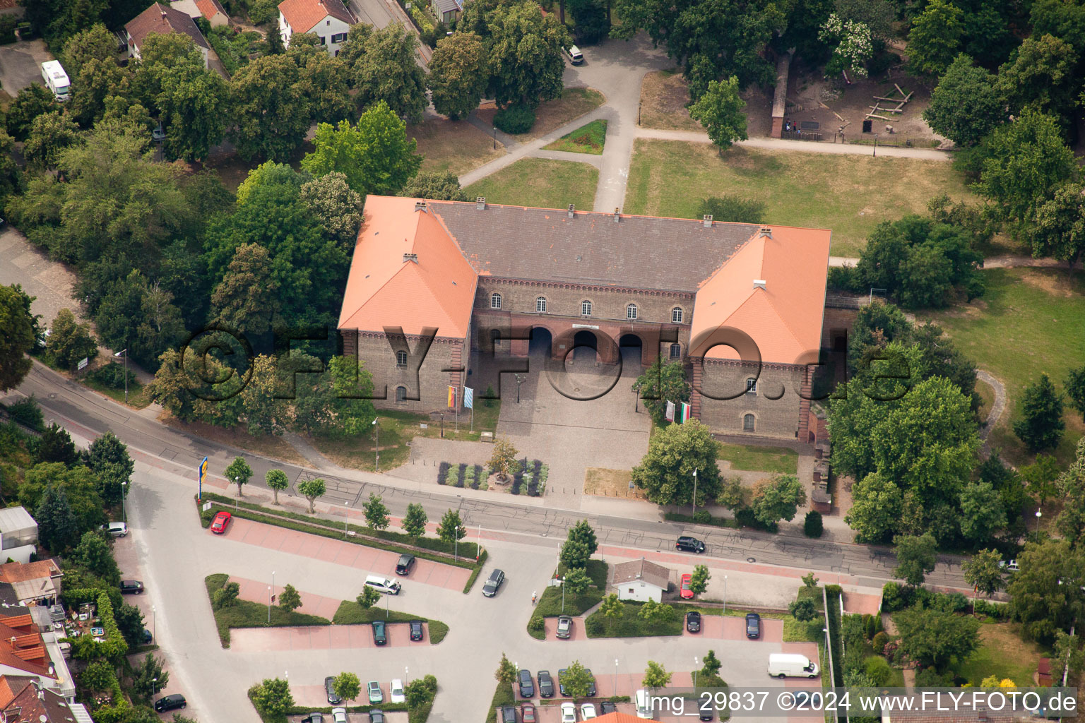 Vue aérienne de Porte Louis à Germersheim dans le département Rhénanie-Palatinat, Allemagne