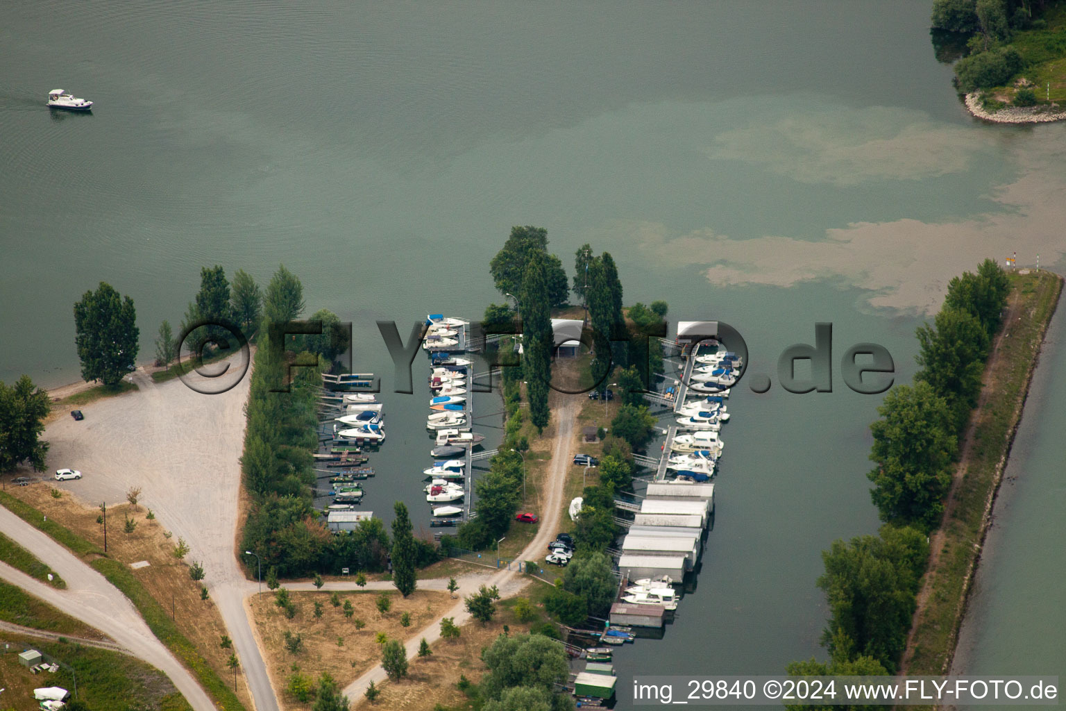 Vue aérienne de Marina à Germersheim dans le département Rhénanie-Palatinat, Allemagne