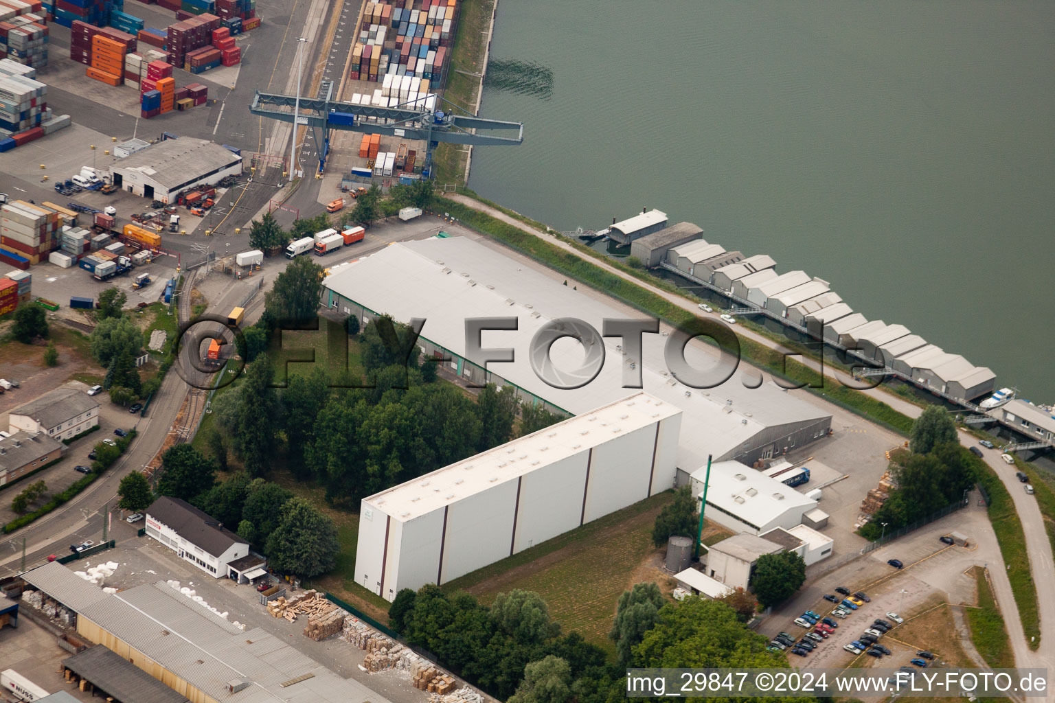 Vue aérienne de Port, Yves Rocher à Germersheim dans le département Rhénanie-Palatinat, Allemagne