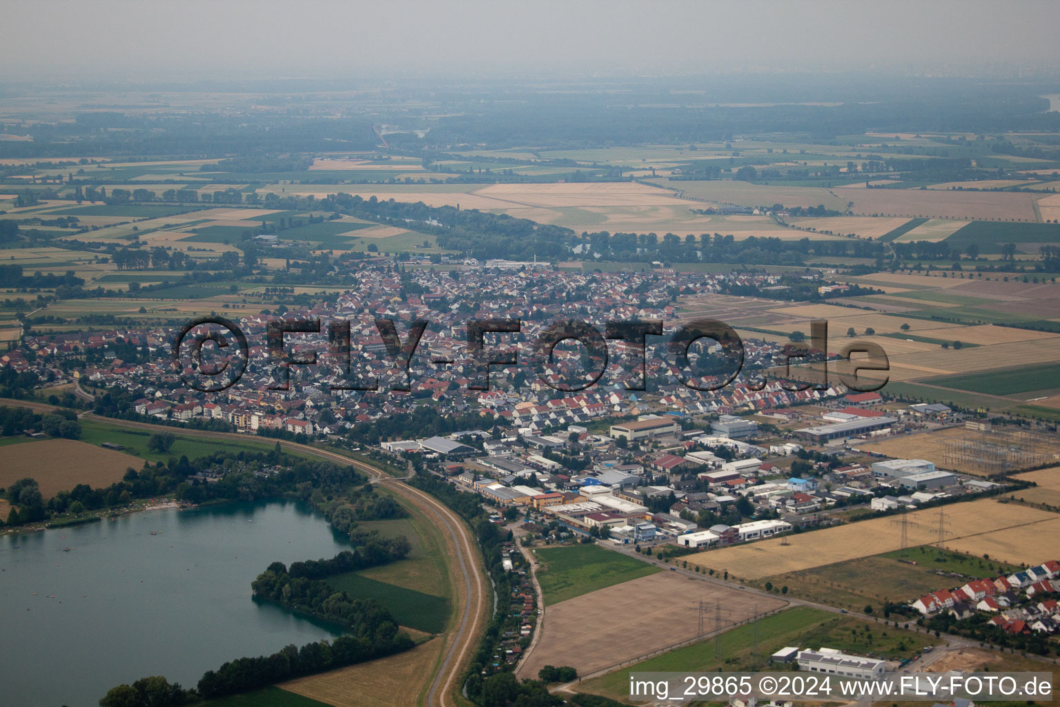 Altlußheim dans le département Bade-Wurtemberg, Allemagne vue d'en haut