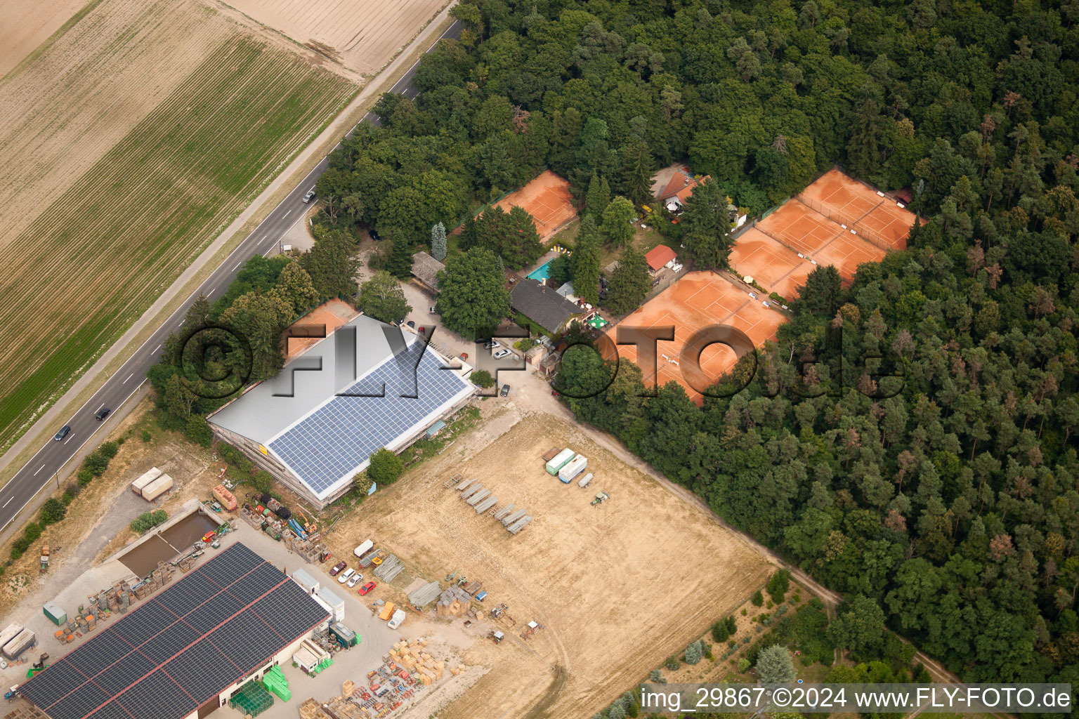 Vue aérienne de Club de tennis à Neulußheim dans le département Bade-Wurtemberg, Allemagne