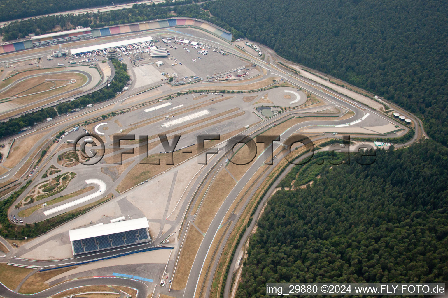 Motodrome à Hockenheim dans le département Bade-Wurtemberg, Allemagne depuis l'avion