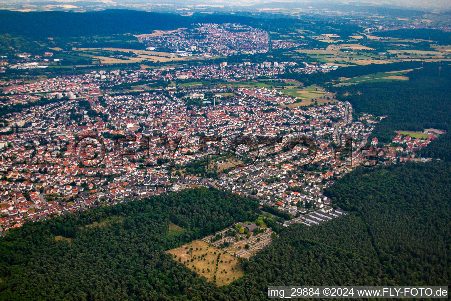 Sandhausen dans le département Bade-Wurtemberg, Allemagne d'en haut