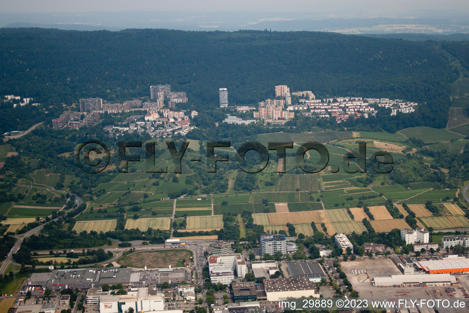 Vue aérienne de Bosse de blaireau à le quartier Rohrbach in Heidelberg dans le département Bade-Wurtemberg, Allemagne