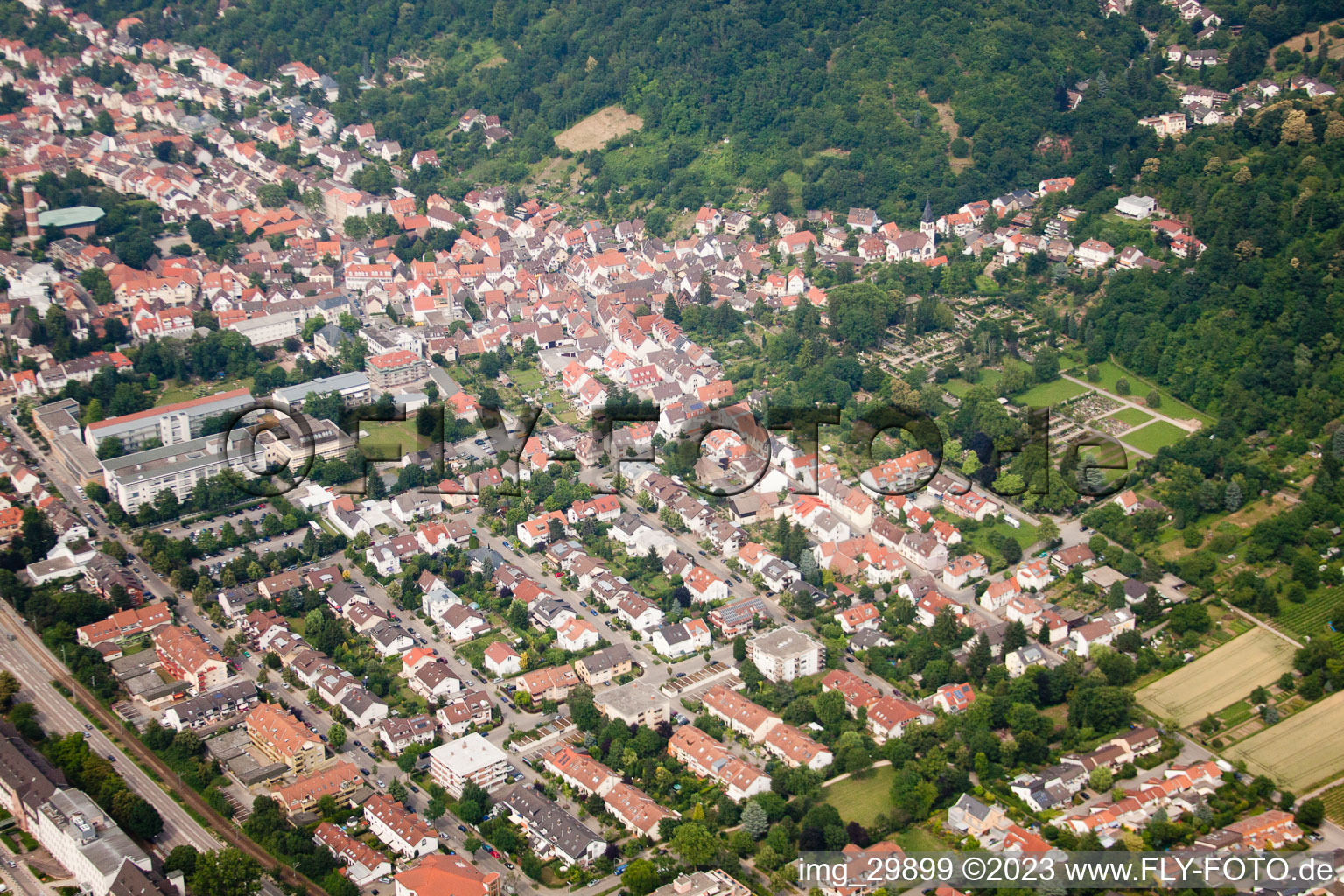 Vue aérienne de Bonne raison à le quartier Rohrbach in Heidelberg dans le département Bade-Wurtemberg, Allemagne
