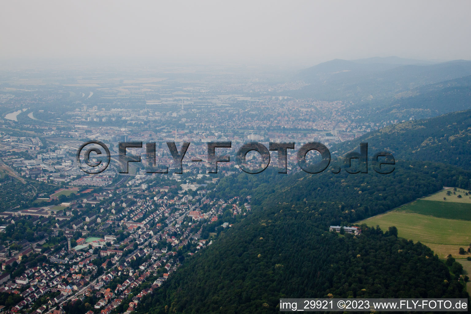 Quartier Südstadt in Heidelberg dans le département Bade-Wurtemberg, Allemagne d'en haut