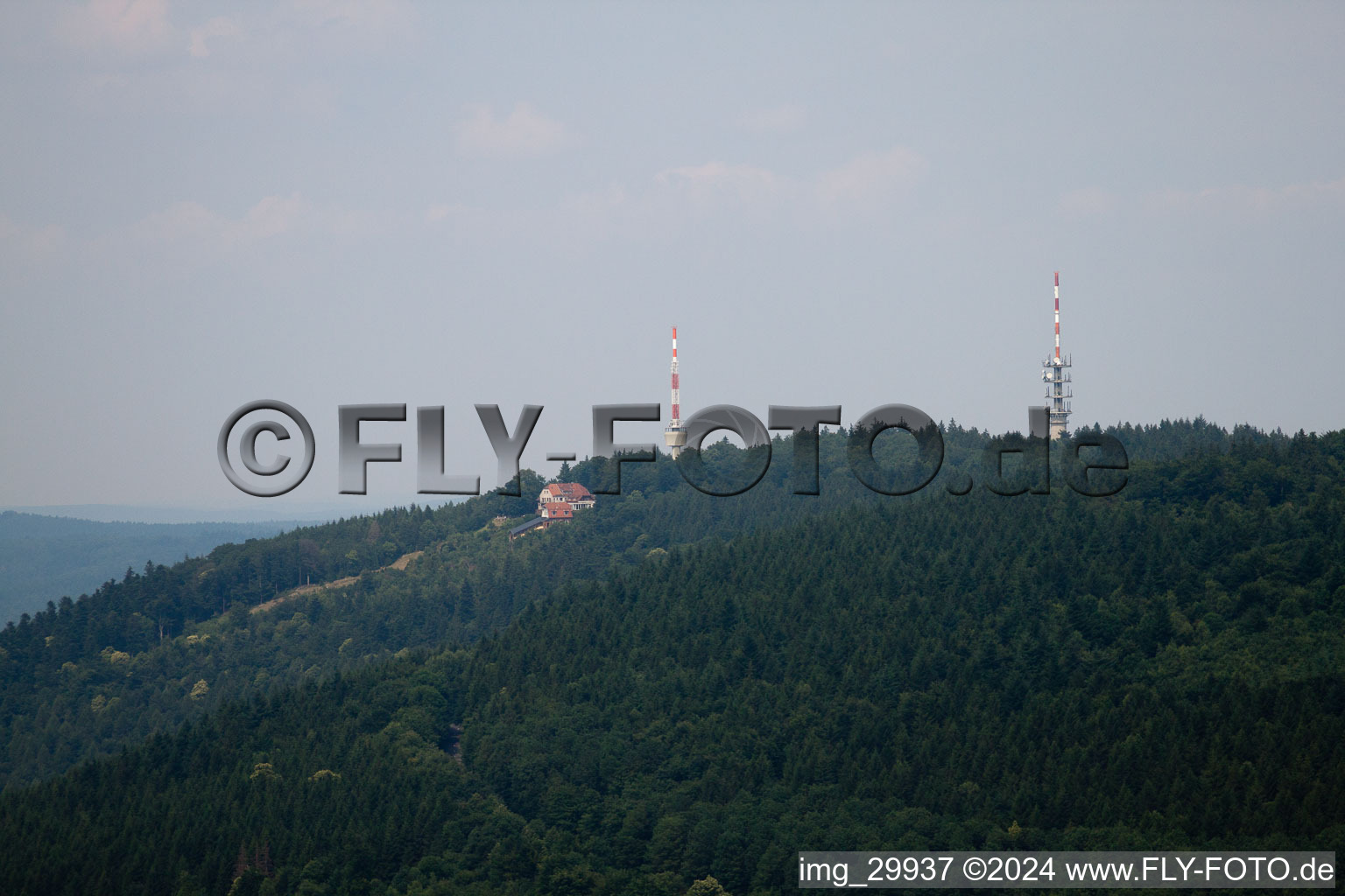 Vue aérienne de Du sud à le quartier Königstuhl in Heidelberg dans le département Bade-Wurtemberg, Allemagne