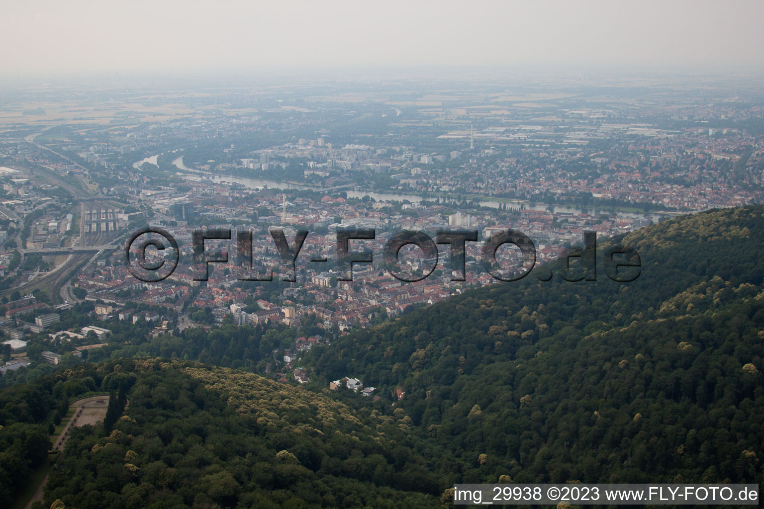 Vue oblique de Quartier Weststadt in Heidelberg dans le département Bade-Wurtemberg, Allemagne