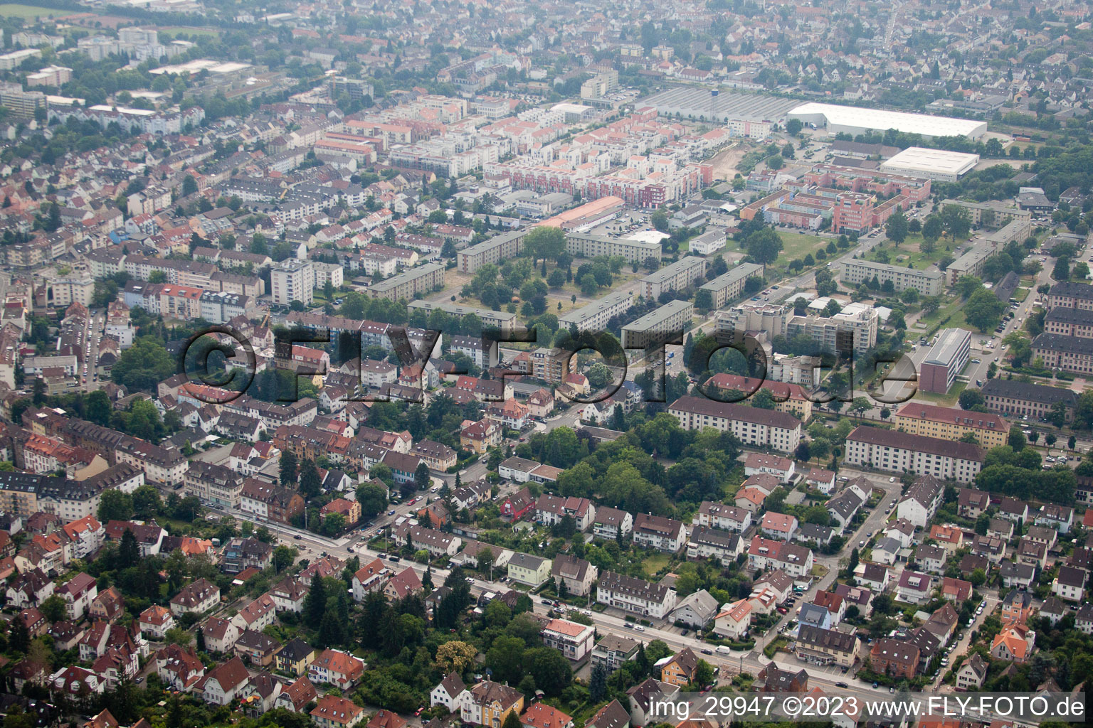 Vue aérienne de Bague Holbein à le quartier Rohrbach in Heidelberg dans le département Bade-Wurtemberg, Allemagne