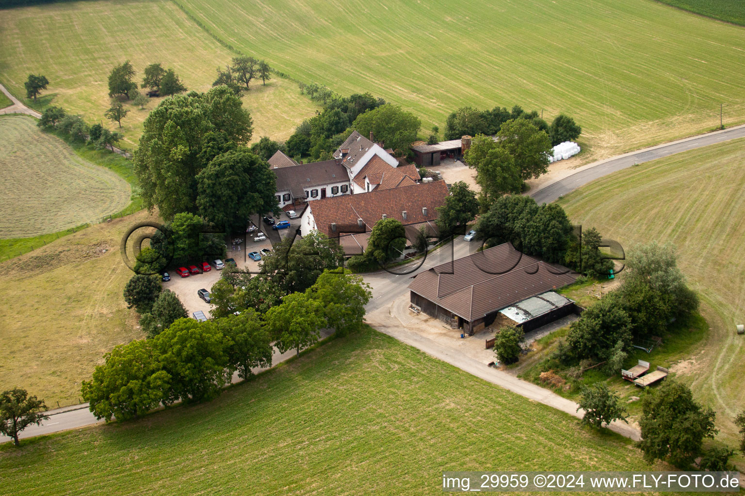 Bierhelderhof Gutsschänke à le quartier Rohrbach in Heidelberg dans le département Bade-Wurtemberg, Allemagne d'en haut