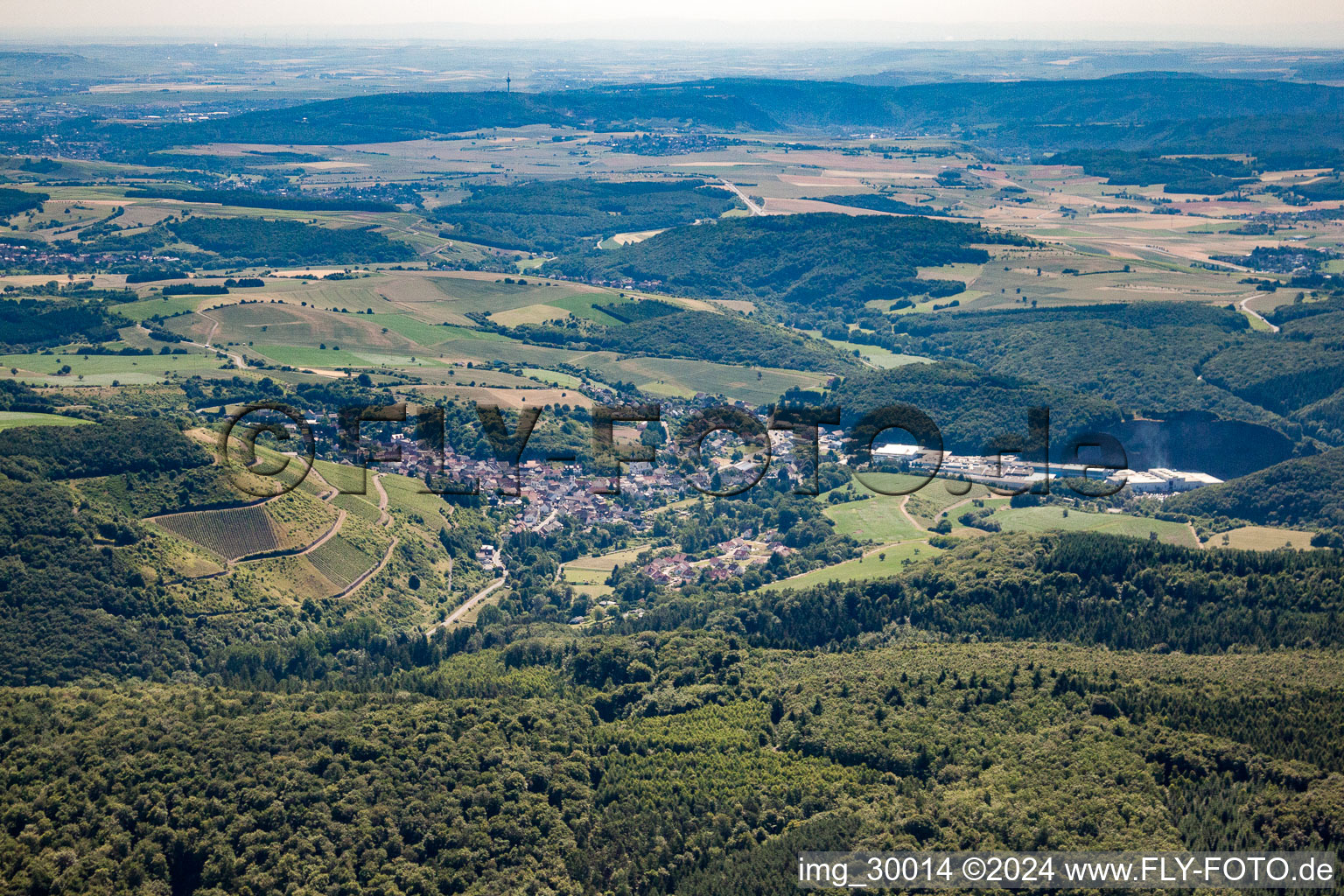 Vue aérienne de Bockenau dans le département Rhénanie-Palatinat, Allemagne