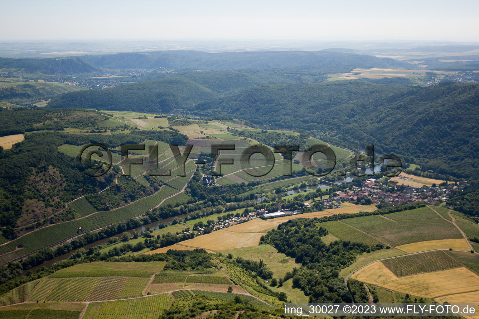 Vue oblique de Oberhausen an der Nahe dans le département Rhénanie-Palatinat, Allemagne