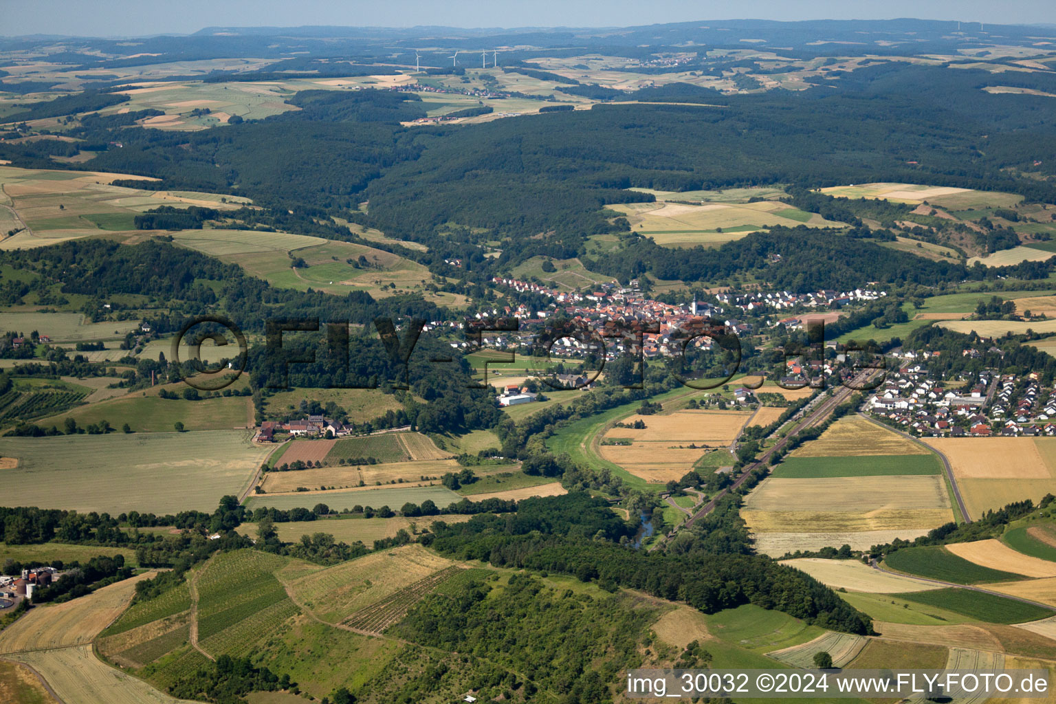 Vue oblique de Duchroth dans le département Rhénanie-Palatinat, Allemagne