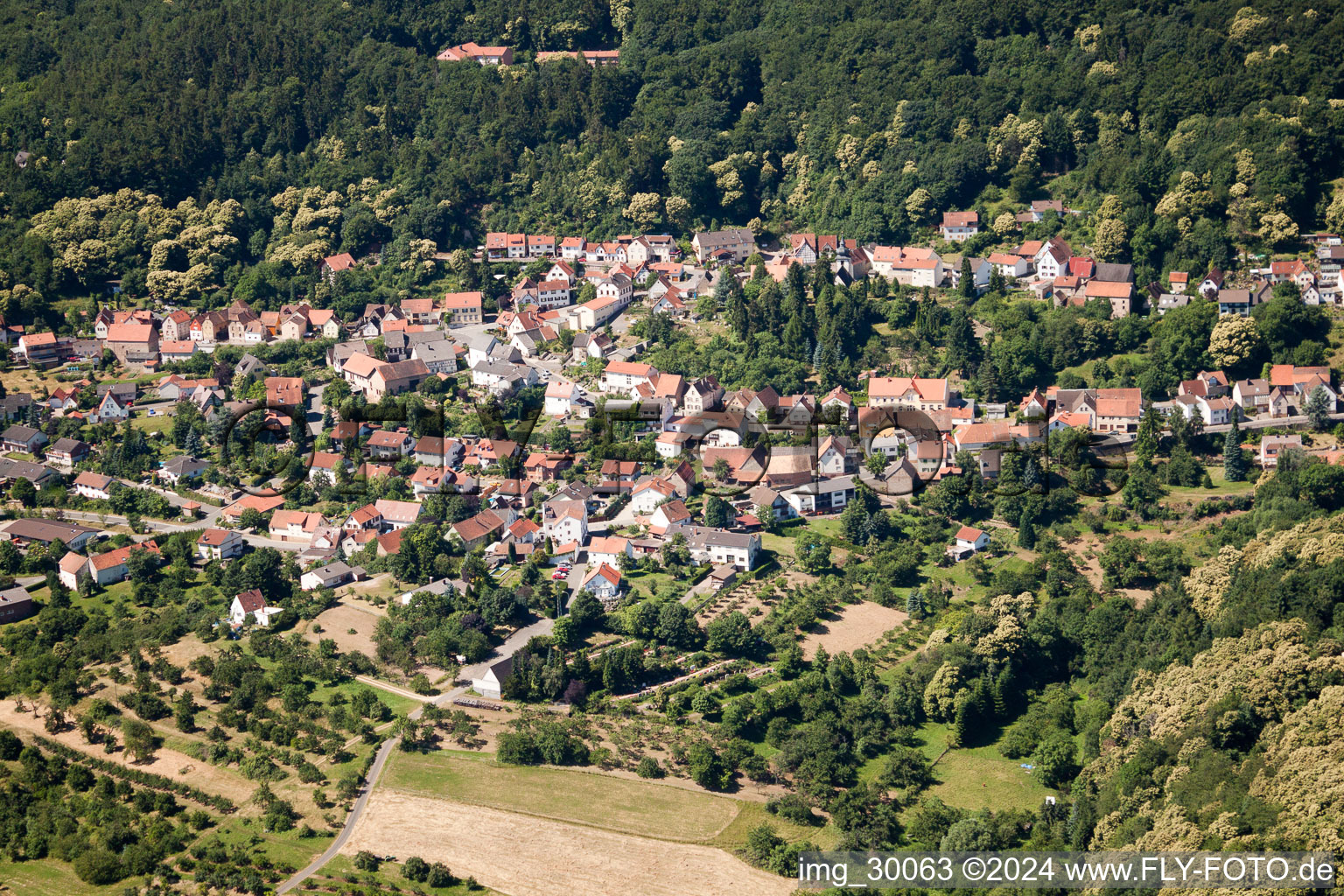 Sur le Donnersberg à Dannenfels dans le département Rhénanie-Palatinat, Allemagne hors des airs