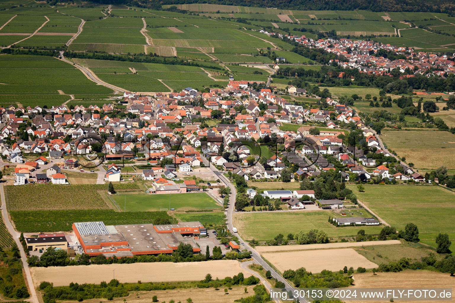 Meckenheim dans le département Rhénanie-Palatinat, Allemagne vue du ciel