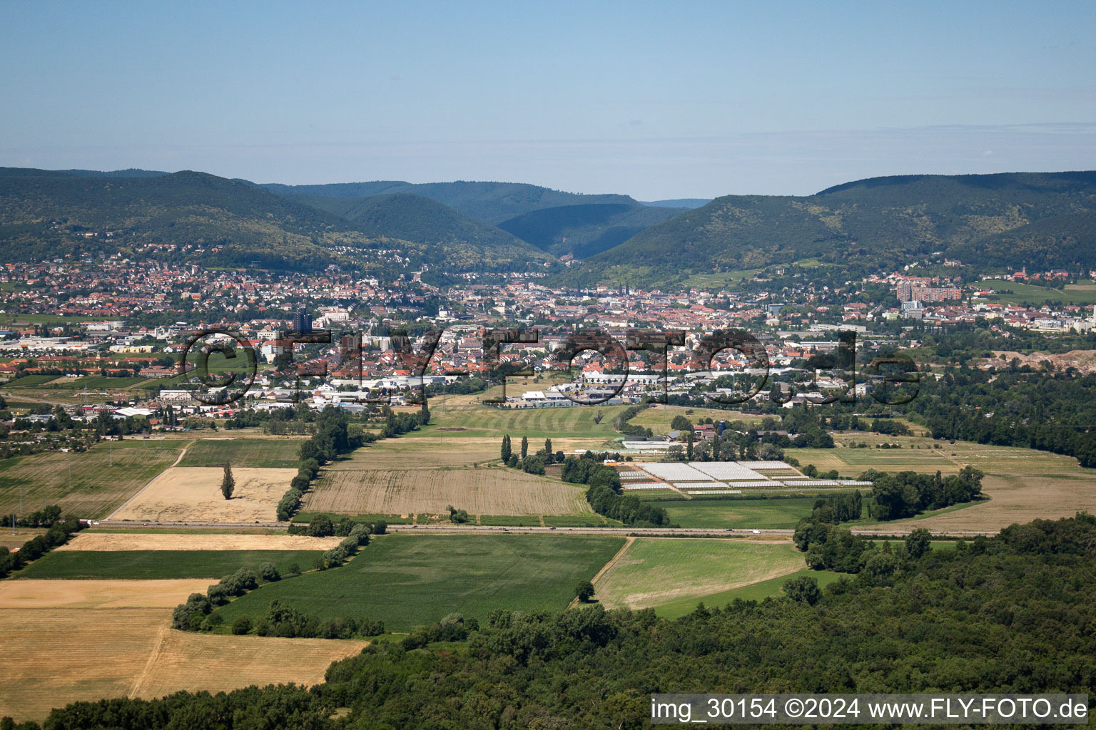 Neustadt an der Weinstraße dans le département Rhénanie-Palatinat, Allemagne d'en haut