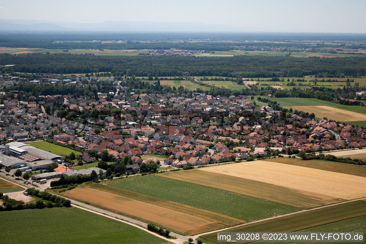 Vue aérienne de Nord à le quartier Herxheim in Herxheim bei Landau dans le département Rhénanie-Palatinat, Allemagne