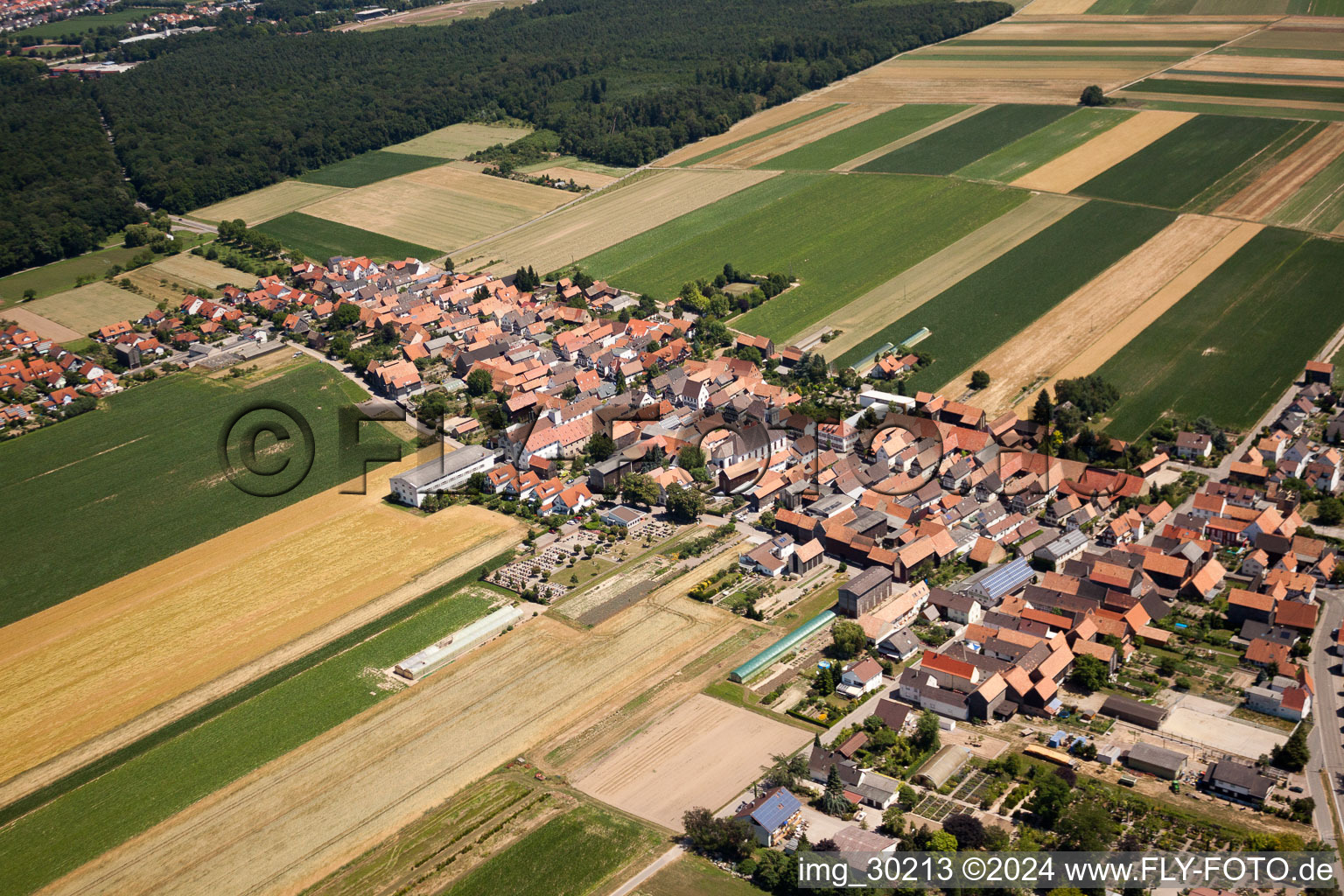 Quartier Hayna in Herxheim bei Landau dans le département Rhénanie-Palatinat, Allemagne du point de vue du drone