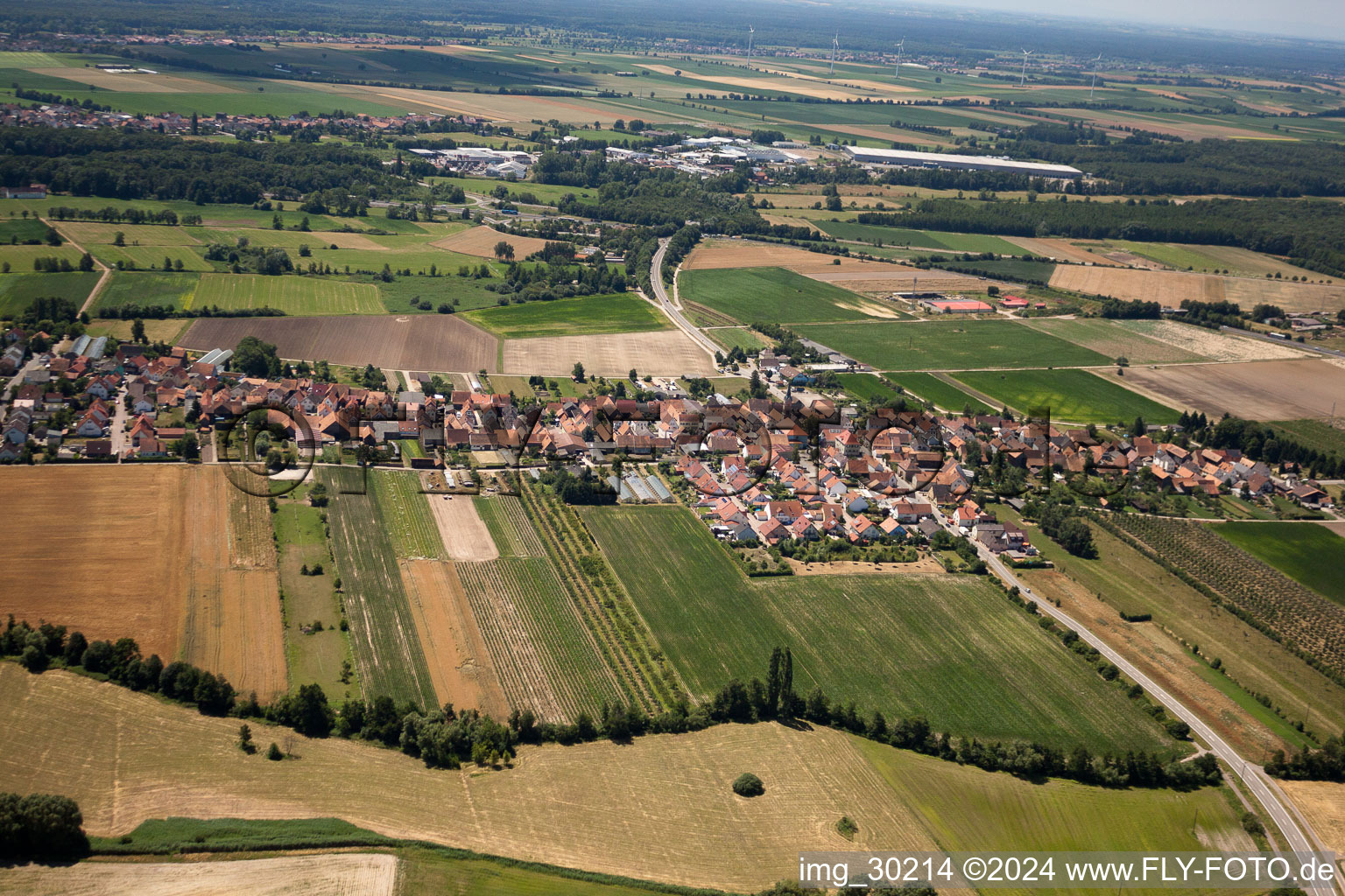 Du nord à Erlenbach bei Kandel dans le département Rhénanie-Palatinat, Allemagne d'en haut