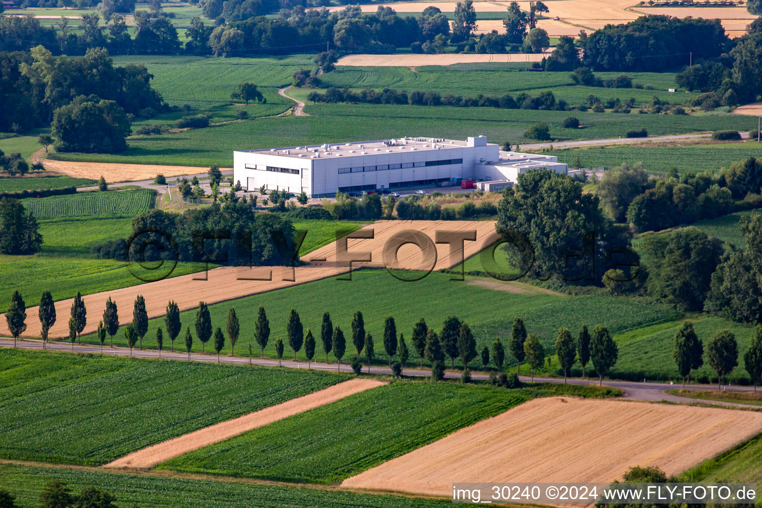 Vue aérienne de ADA Cosmetics International GmbH à le quartier Bodersweier in Kehl dans le département Bade-Wurtemberg, Allemagne