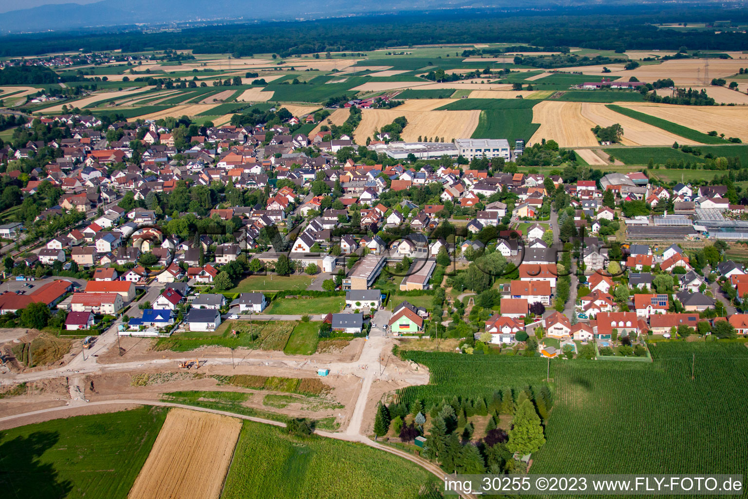 Vue aérienne de Quartier Bodersweier in Kehl dans le département Bade-Wurtemberg, Allemagne