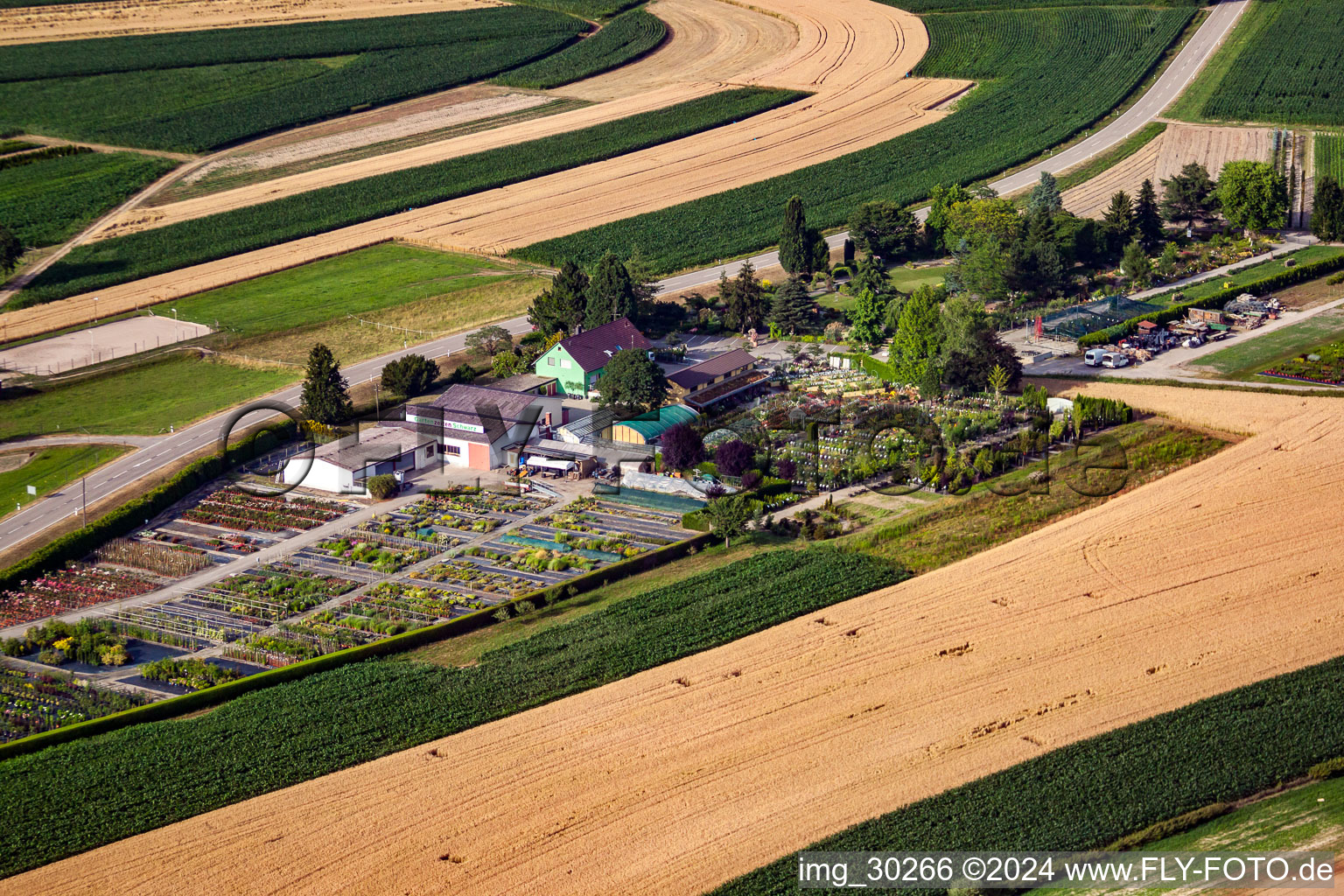 Temps de jardin noir à le quartier Bodersweier in Kehl dans le département Bade-Wurtemberg, Allemagne d'un drone