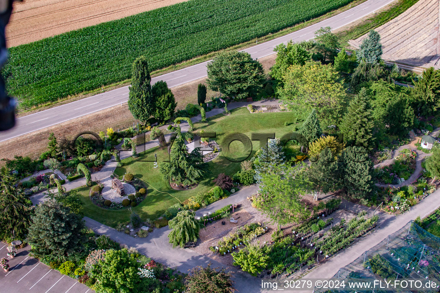 Vue oblique de Temps de jardin noir à le quartier Bodersweier in Kehl dans le département Bade-Wurtemberg, Allemagne