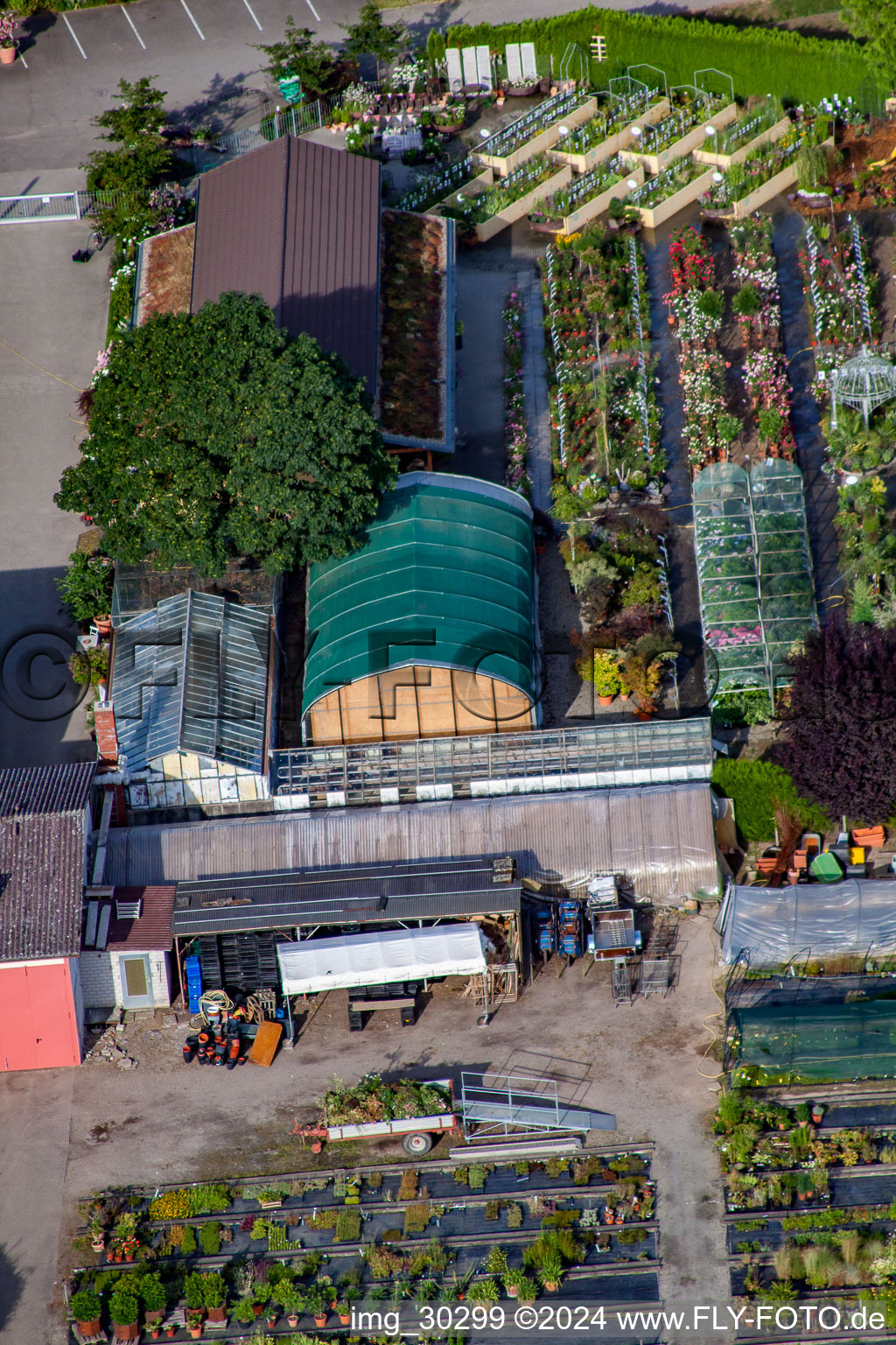 Temps de jardin noir à le quartier Bodersweier in Kehl dans le département Bade-Wurtemberg, Allemagne vue d'en haut