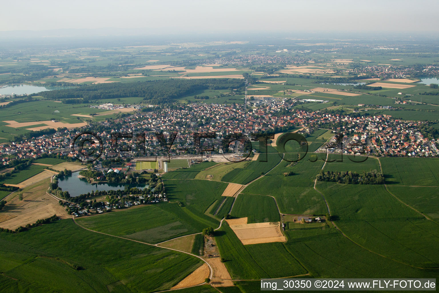 Gambsheim dans le département Bas Rhin, France vue d'en haut