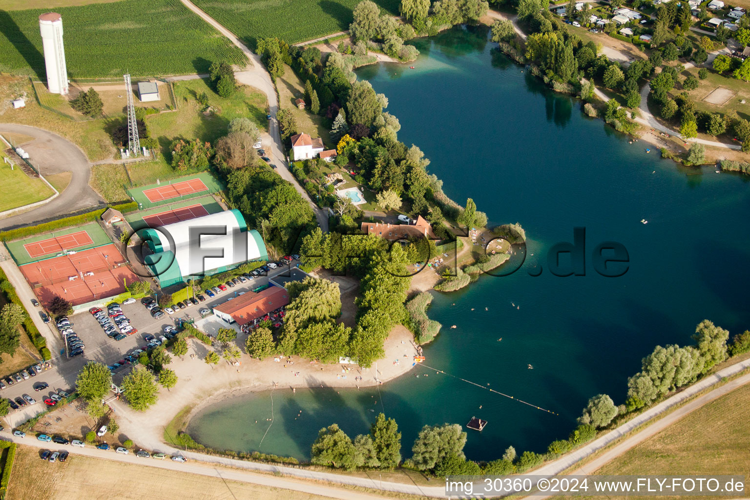 Vue oblique de Peste à Gambsheim dans le département Bas Rhin, France