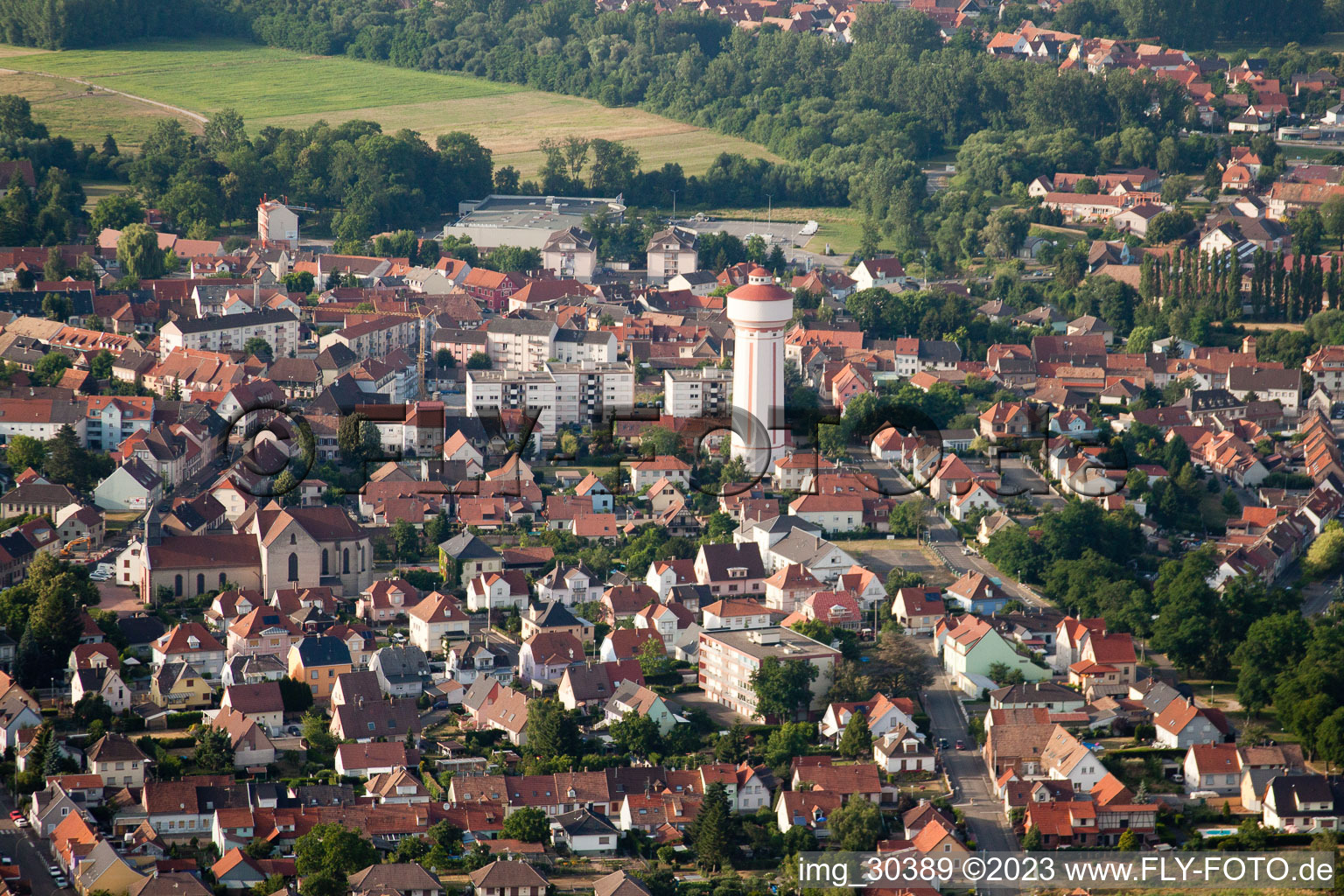 Photographie aérienne de Bischwiller dans le département Bas Rhin, France