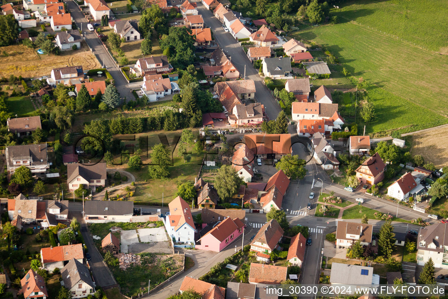 Vue oblique de Bischwiller dans le département Bas Rhin, France