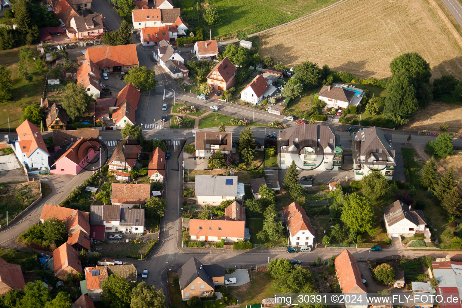 Bischwiller dans le département Bas Rhin, France d'en haut